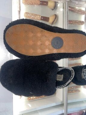 UGG Black Shearling Slip-On Mule Slippers